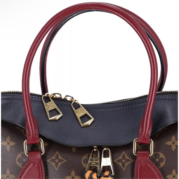Louis Vuitton Tuileries Monogram Canvas Satchel Shoulder Bag Brown Blue - Picture 2 of 12